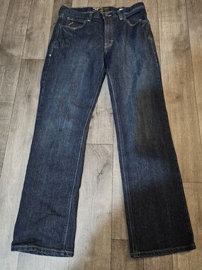 Ariat M5 Rebar Men's Dark Blue Straight-Leg Jeans Size 34{J3}